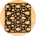 Round Oriental Orange Traditional Rug, abs3468org