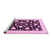 Sideview of Machine Washable Oriental Pink Traditional Rug, wshabs3468pnk