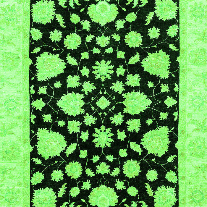 Machine Washable Oriental Green Traditional Area Rugs, wshabs3468grn