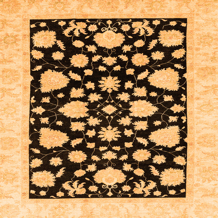 Square Oriental Orange Traditional Rug, abs3468org
