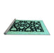 Sideview of Machine Washable Oriental Light Blue Traditional Rug, wshabs3468lblu