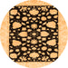 Round Machine Washable Oriental Orange Traditional Area Rugs, wshabs3468org