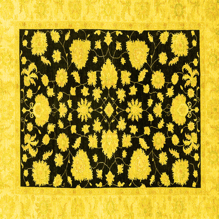 Square Oriental Yellow Traditional Rug, abs3468yw