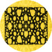 Round Oriental Yellow Traditional Rug, abs3468yw