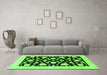 Machine Washable Oriental Green Traditional Area Rugs in a Living Room,, wshabs3468grn