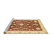 Sideview of Machine Washable Abstract Mustard Yellow Rug, wshabs3469