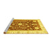 Sideview of Machine Washable Abstract Yellow Modern Rug, wshabs3469yw