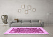 Machine Washable Abstract Purple Modern Area Rugs in a Living Room, wshabs3469pur