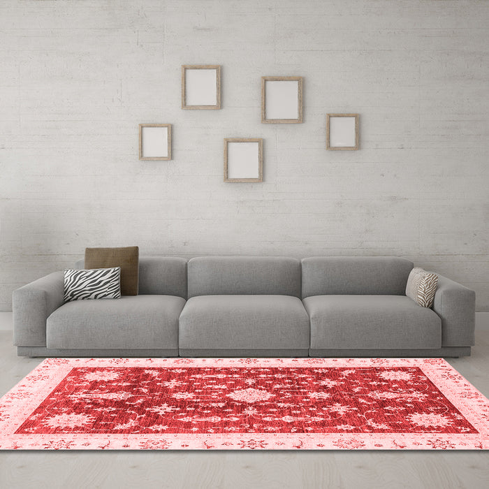 Modern Red Washable Rugs