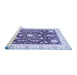 Sideview of Machine Washable Abstract Blue Modern Rug, wshabs3469blu