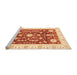 Sideview of Machine Washable Abstract Orange Modern Area Rugs, wshabs3469org