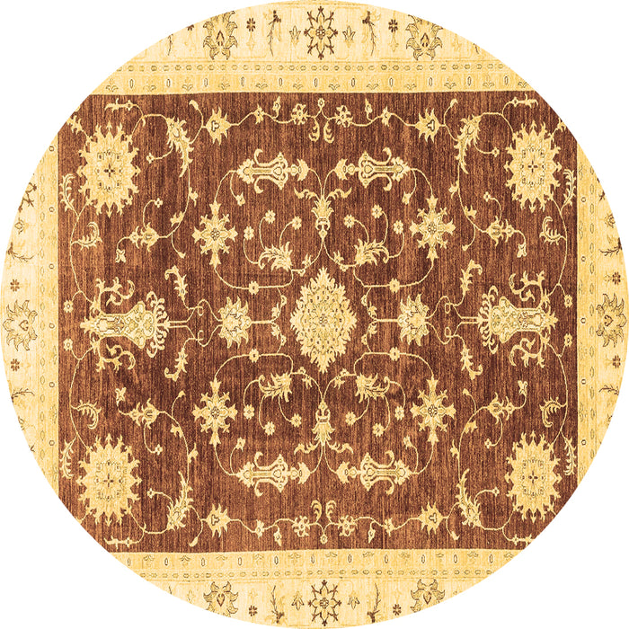 Round Machine Washable Abstract Brown Modern Rug, wshabs3469brn