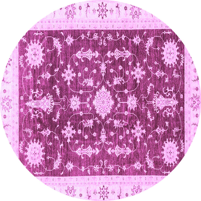 Round Abstract Purple Modern Rug, abs3469pur