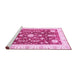 Sideview of Machine Washable Abstract Pink Modern Rug, wshabs3469pnk