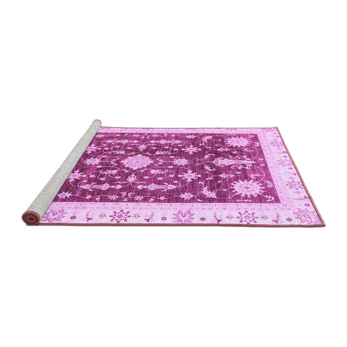 Sideview of Machine Washable Abstract Purple Modern Area Rugs, wshabs3469pur