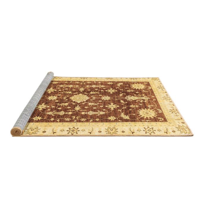 Sideview of Machine Washable Abstract Brown Modern Rug, wshabs3469brn