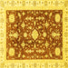 Square Machine Washable Abstract Yellow Modern Rug, wshabs3469yw