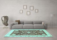 Machine Washable Abstract Light Blue Modern Rug, wshabs3469lblu