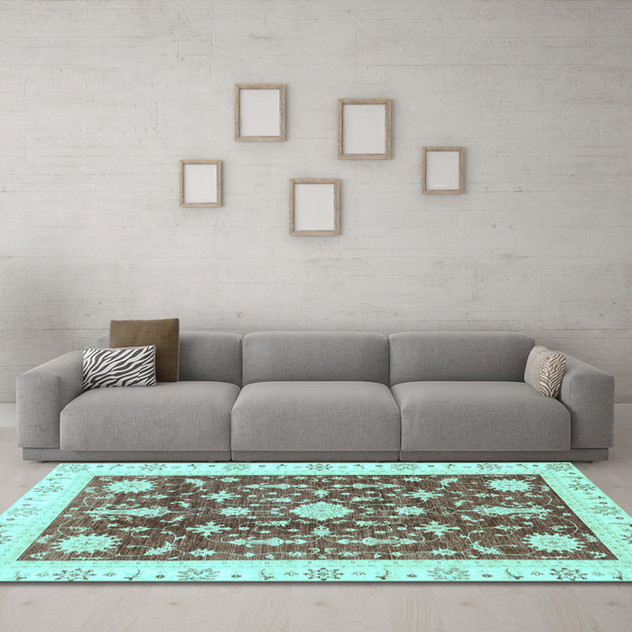 Machine Washable Abstract Light Blue Modern Rug in a Living Room, wshabs3469lblu