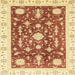 Square Machine Washable Abstract Mustard Yellow Rug, wshabs3469