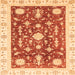 Square Machine Washable Abstract Orange Modern Area Rugs, wshabs3469org