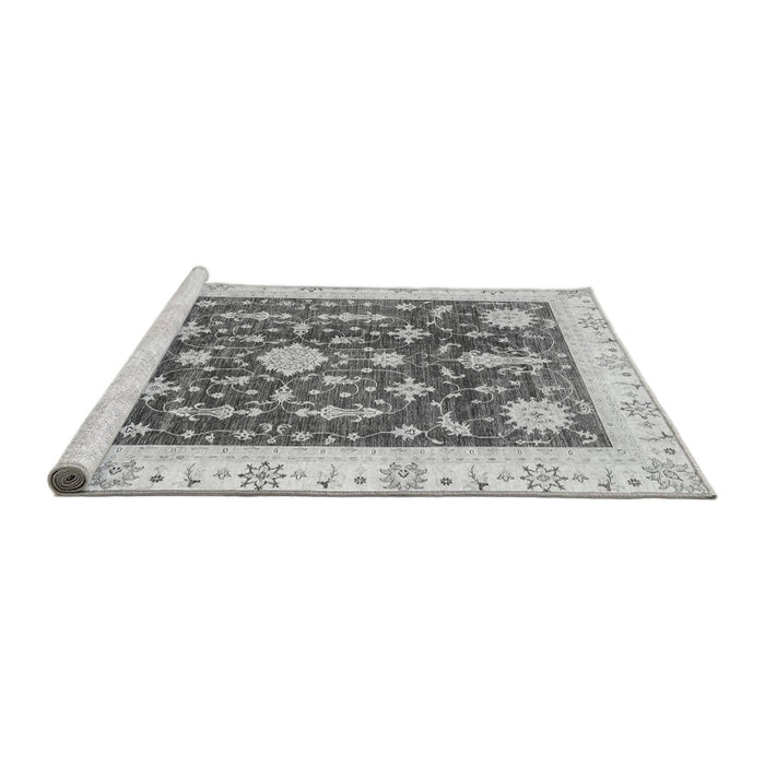 Sideview of Machine Washable Abstract Gray Modern Rug, wshabs3469gry