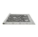 Sideview of Machine Washable Abstract Gray Modern Rug, wshabs3469gry