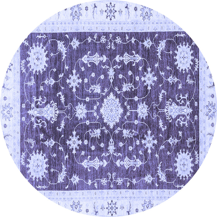 Round Abstract Blue Modern Rug, abs3469blu
