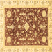 Square Machine Washable Abstract Brown Modern Rug, wshabs3469brn