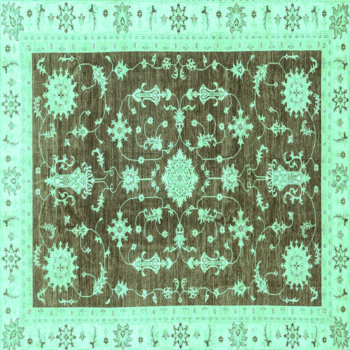 Square Abstract Turquoise Modern Rug, abs3469turq