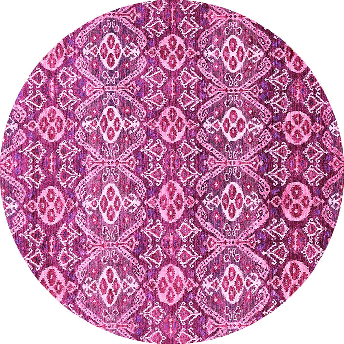 Round Abstract Pink Modern Rug, abs346pnk