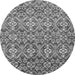 Round Abstract Gray Modern Rug, abs346gry