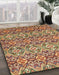 Machine Washable Abstract Tomato Red Rug in a Family Room, wshabs346