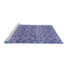 Sideview of Machine Washable Abstract Blue Modern Rug, wshabs346blu