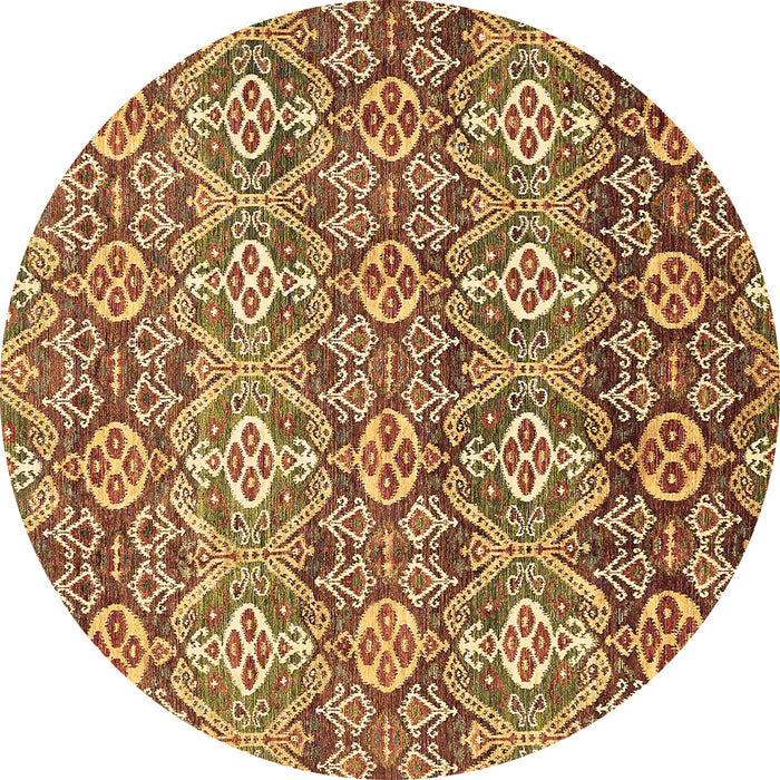 Round Machine Washable Abstract Brown Modern Rug, wshabs346brn