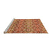 Sideview of Machine Washable Abstract Orange Modern Area Rugs, wshabs346org