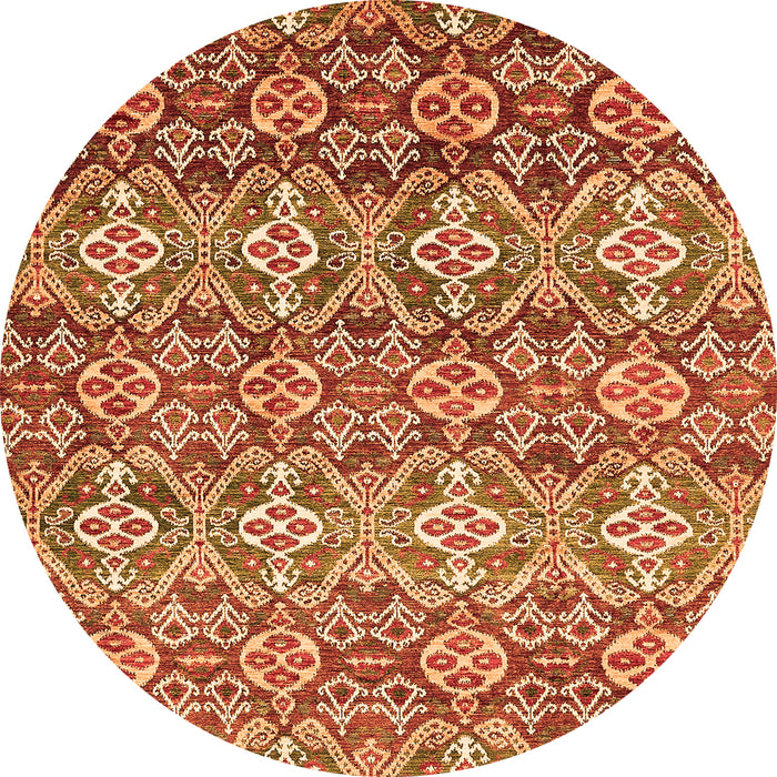 Round Abstract Orange Modern Rug, abs346org