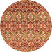 Round Abstract Orange Modern Rug, abs346org