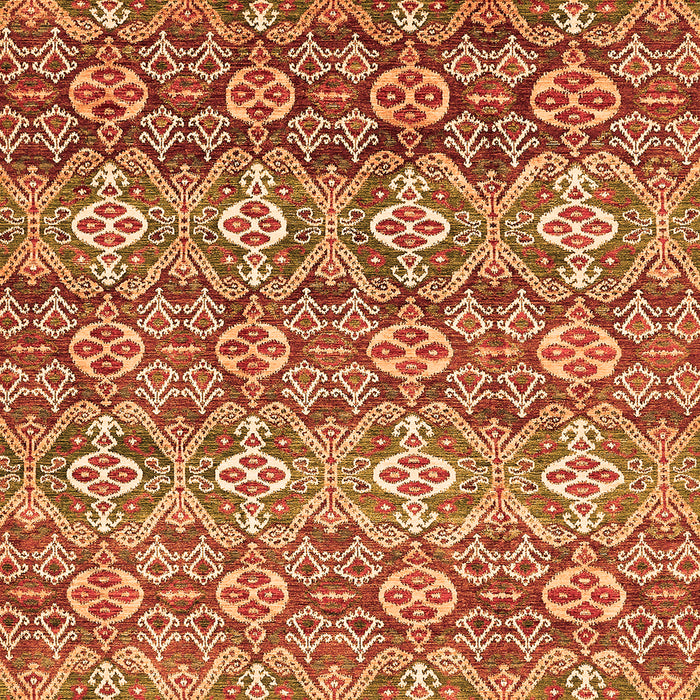 Square Machine Washable Abstract Orange Modern Area Rugs, wshabs346org