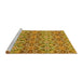 Sideview of Machine Washable Abstract Yellow Modern Rug, wshabs346yw