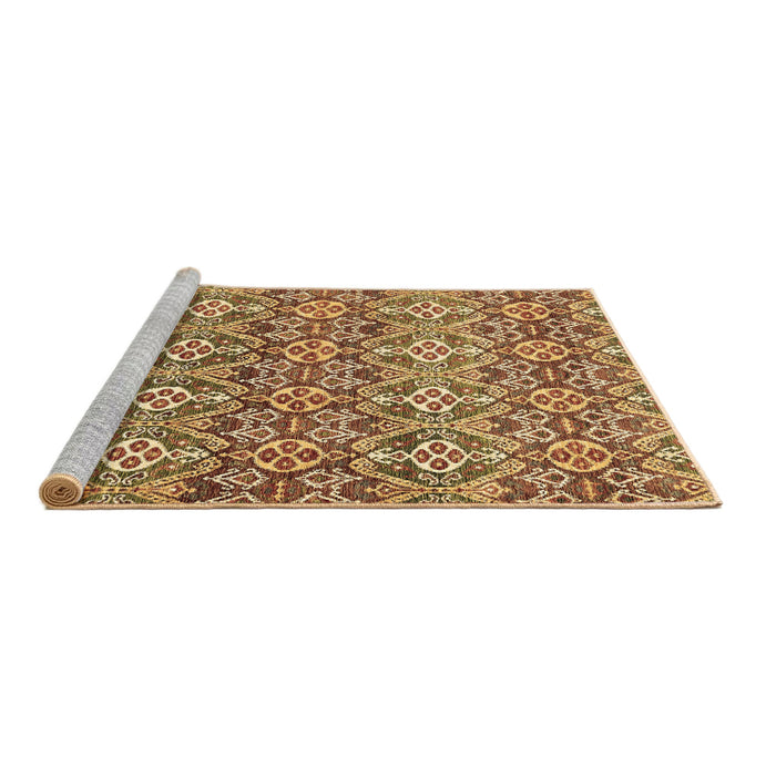 Sideview of Machine Washable Abstract Brown Modern Rug, wshabs346brn