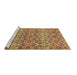 Sideview of Machine Washable Abstract Brown Modern Rug, wshabs346brn