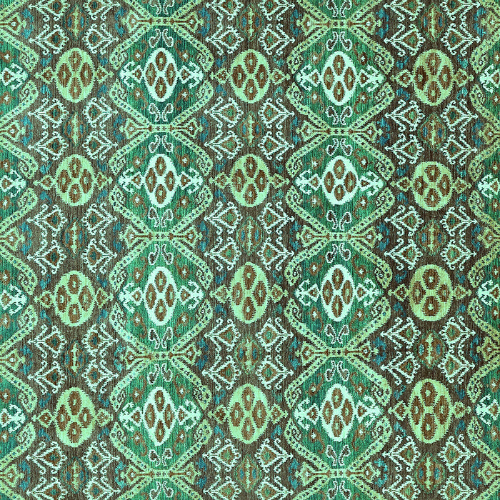 Square Machine Washable Abstract Turquoise Modern Area Rugs, wshabs346turq