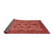 Sideview of Abstract Red Modern Rug, abs347