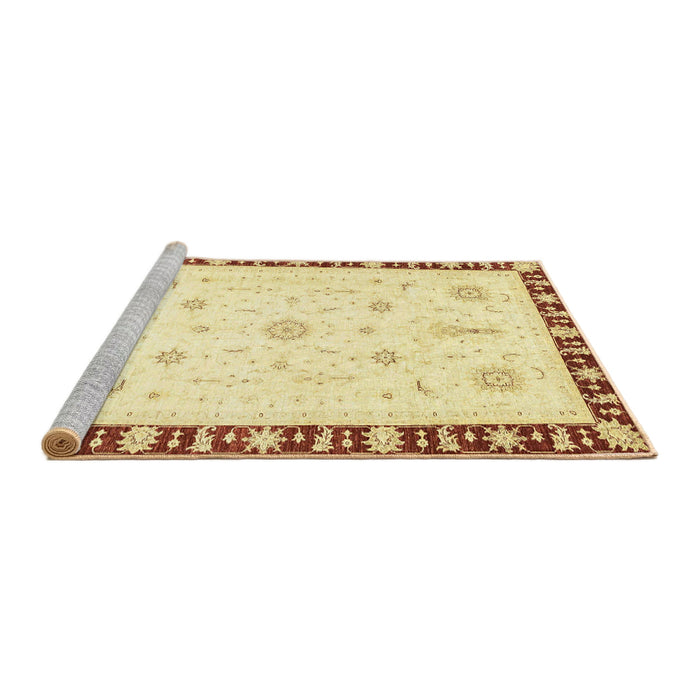 Sideview of Machine Washable Abstract Sun Yellow Rug, wshabs3470