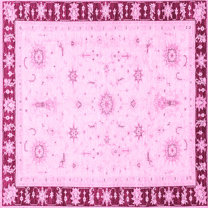 Square Abstract Pink Modern Rug, abs3470pnk