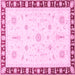 Square Abstract Pink Modern Rug, abs3470pnk