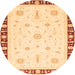 Round Abstract Orange Modern Rug, abs3470org