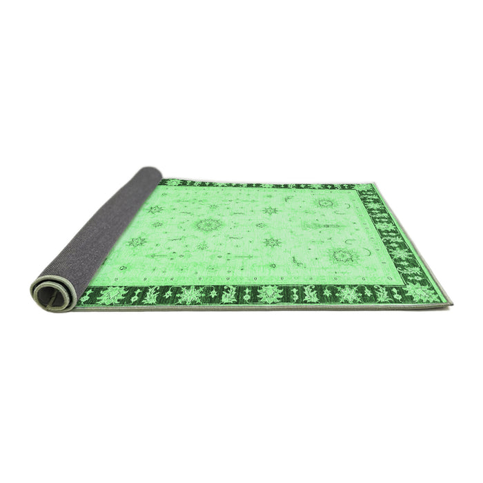Sideview of Abstract Emerald Green Modern Rug, abs3470emgrn