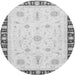 Round Machine Washable Abstract Gray Modern Rug, wshabs3470gry